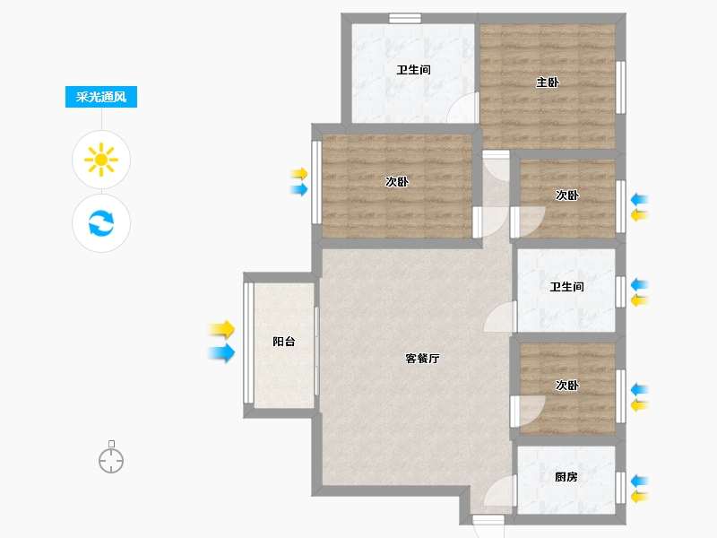 广东省-深圳市-银泰苑-84.10-户型库-采光通风