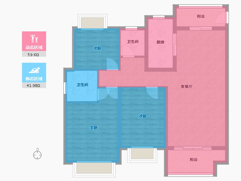 湖北省-襄阳市-国投·岸芷汀兰-100.00-户型库-动静分区