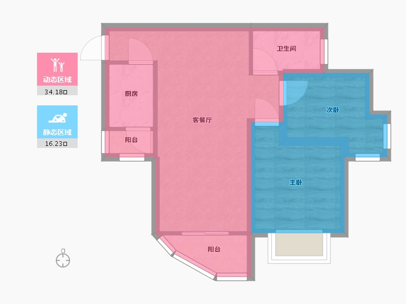 广东省-深圳市-皇庭彩园-43.94-户型库-动静分区