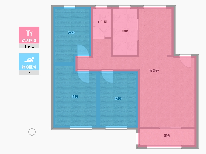 广东省-深圳市-锦林新居-72.44-户型库-动静分区