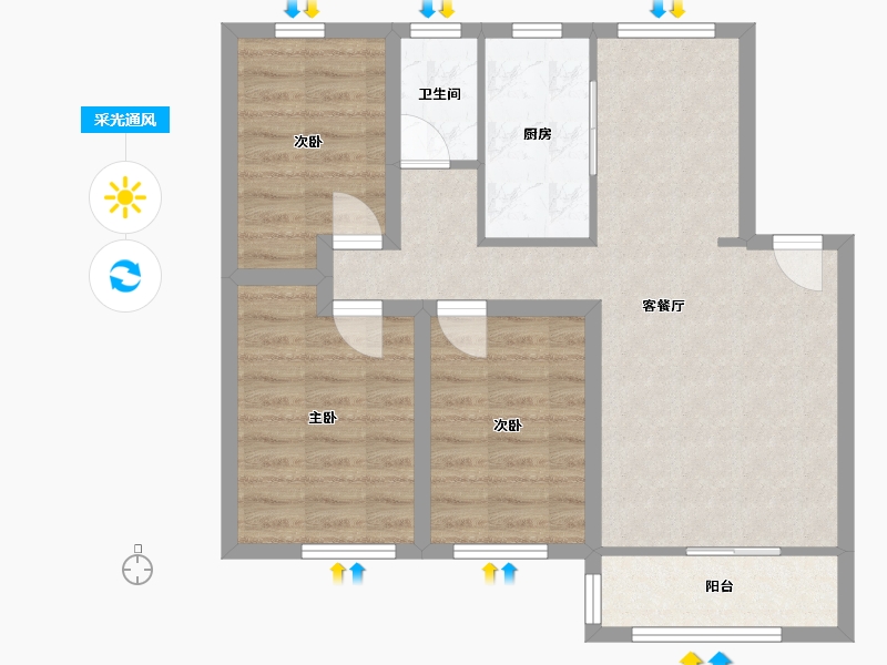 广东省-深圳市-锦林新居-72.44-户型库-采光通风