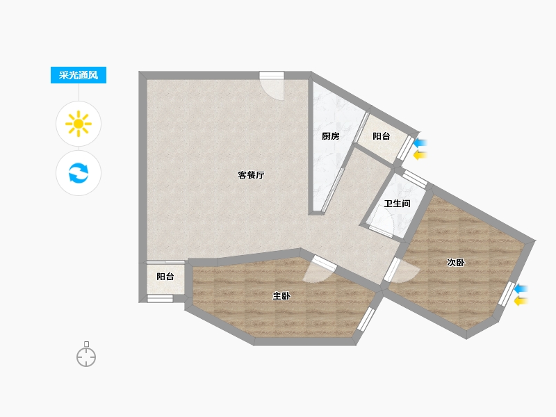 广东省-深圳市-彩虹新都-65.98-户型库-采光通风