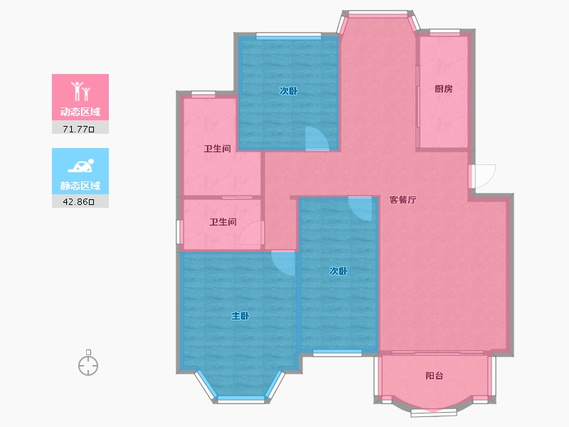 浙江省-杭州市-星洲花园-107.00-户型库-动静分区