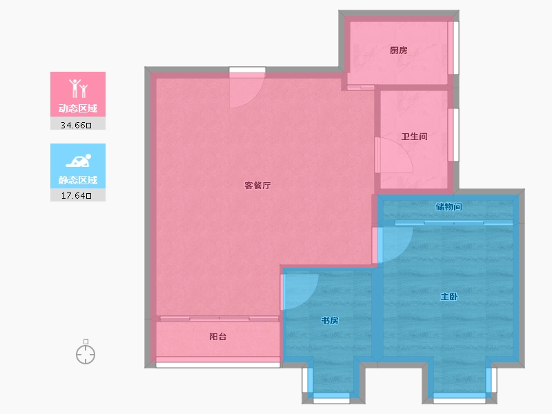 广东省-深圳市-玮鹏花园-46.60-户型库-动静分区