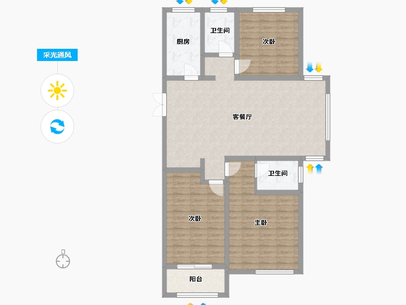 河南省-安阳市-凤宝澜庭-108.31-户型库-采光通风