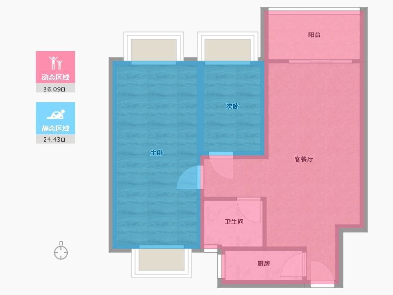 广东省-深圳市-香蜜湖豪庭-53.62-户型库-动静分区