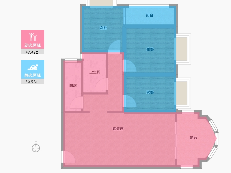 广东省-深圳市-碧华庭居-69.16-户型库-动静分区