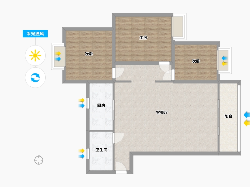 广东省-深圳市-韵动家园-99.73-户型库-采光通风