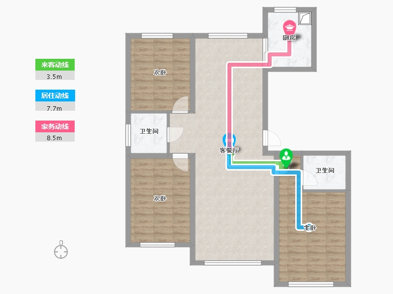 内蒙古自治区-呼伦贝尔市-鼎润华府-107.03-户型库-动静线