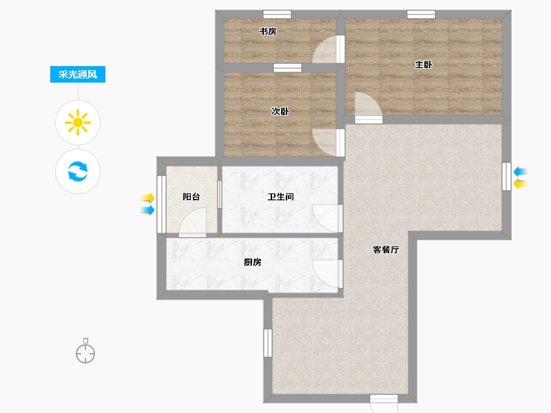 广东省-深圳市-福源大厦-68.97-户型库-采光通风