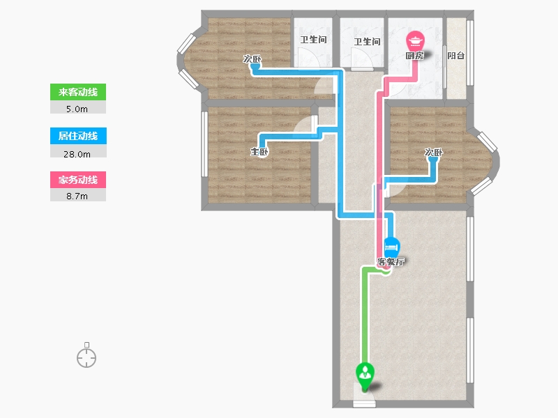 广东省-深圳市-天安高尔夫海景花园(天安高尔夫花园二期)-87.67-户型库-动静线