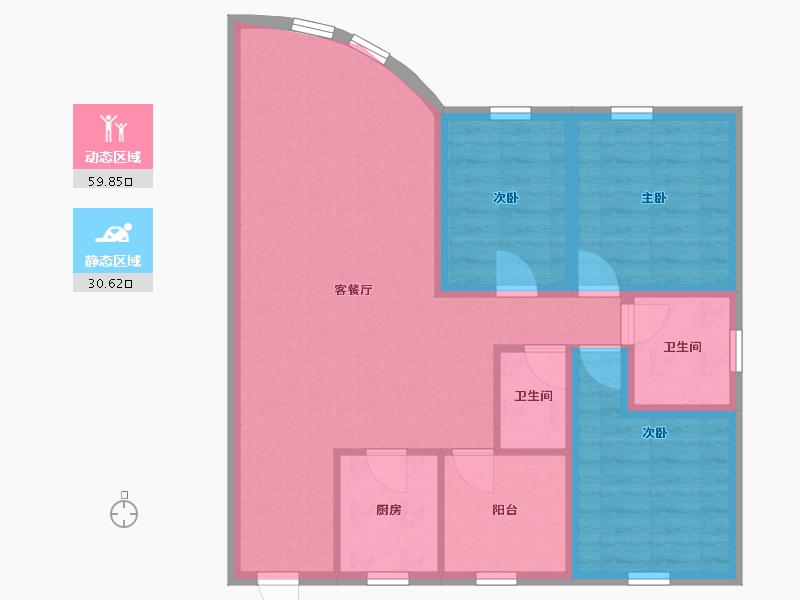 广东省-深圳市-东海花园（一期）-80.90-户型库-动静分区