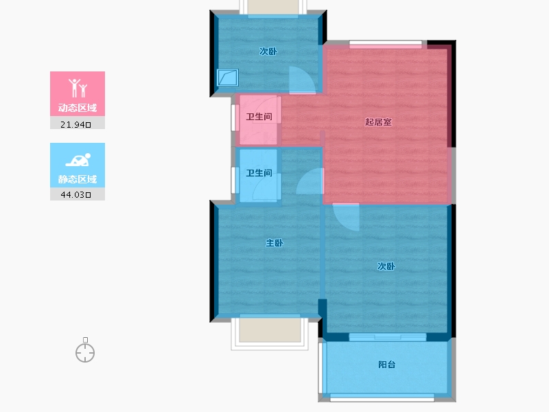 福建省-泉州市-晋江阳光城-107.13-户型库-动静分区