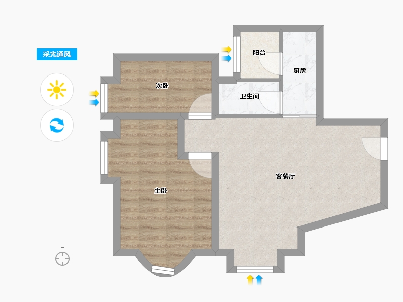 广东省-深圳市-嘉汇新城-52.96-户型库-采光通风