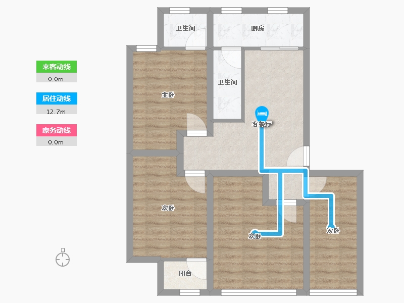 广东省-深圳市-福贸花园-73.75-户型库-动静线