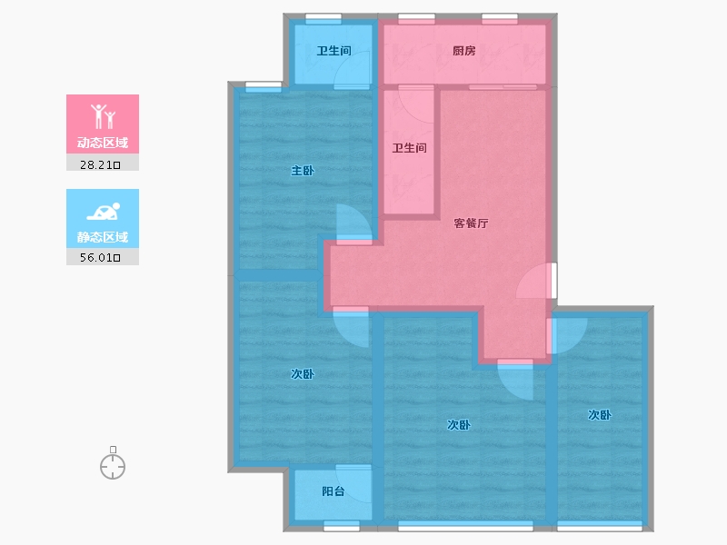 广东省-深圳市-福贸花园-73.75-户型库-动静分区