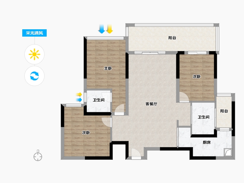 四川省-泸州市-恒利江悦明珠-104.02-户型库-采光通风