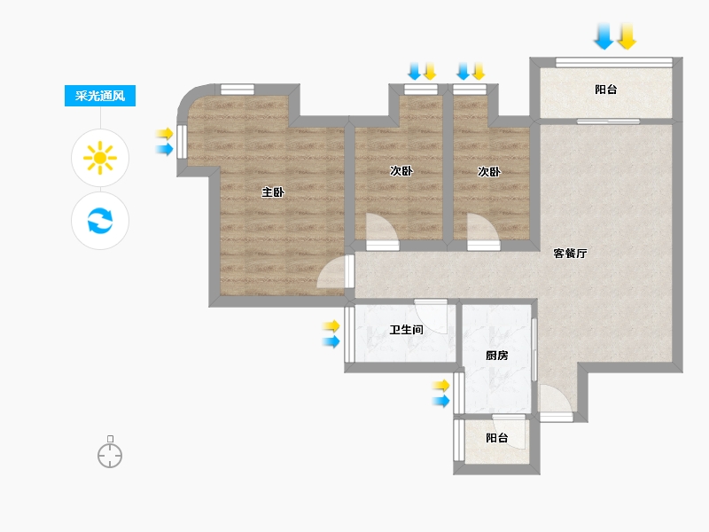 广东省-深圳市-翰岭院-65.64-户型库-采光通风