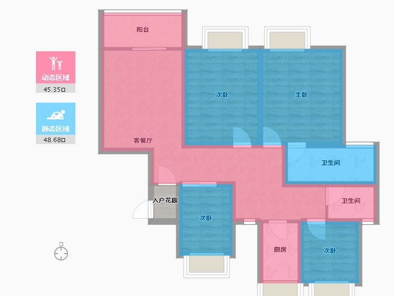 广东省-深圳市-全海花园-83.75-户型库-动静分区