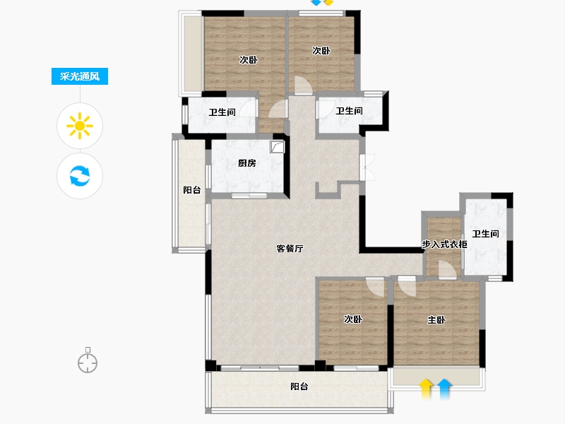 四川省-成都市-未来之城-148.80-户型库-采光通风