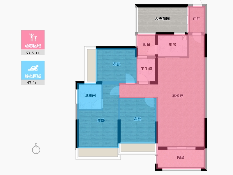 广西壮族自治区-百色市-碧园紫荆城-101.13-户型库-动静分区