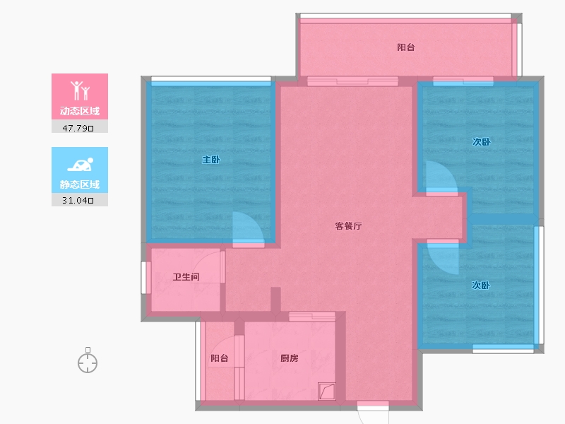 四川省-南充市-明宇凤悦台-85.00-户型库-动静分区