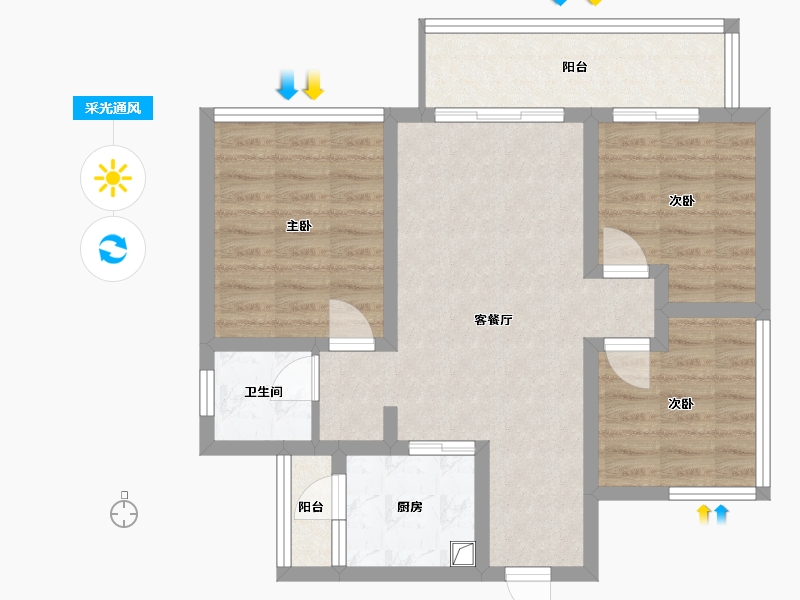 四川省-南充市-明宇凤悦台-85.00-户型库-采光通风