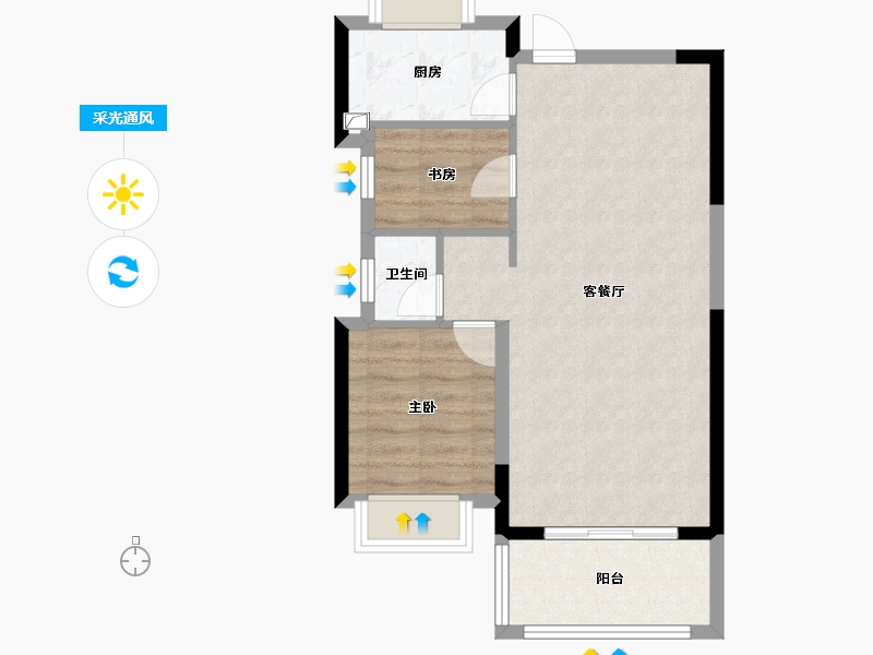 福建省-泉州市-晋江阳光城-107.13-户型库-采光通风