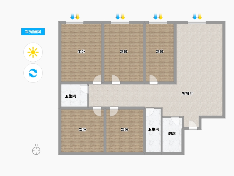 广东省-深圳市-侨香公馆-169.45-户型库-采光通风