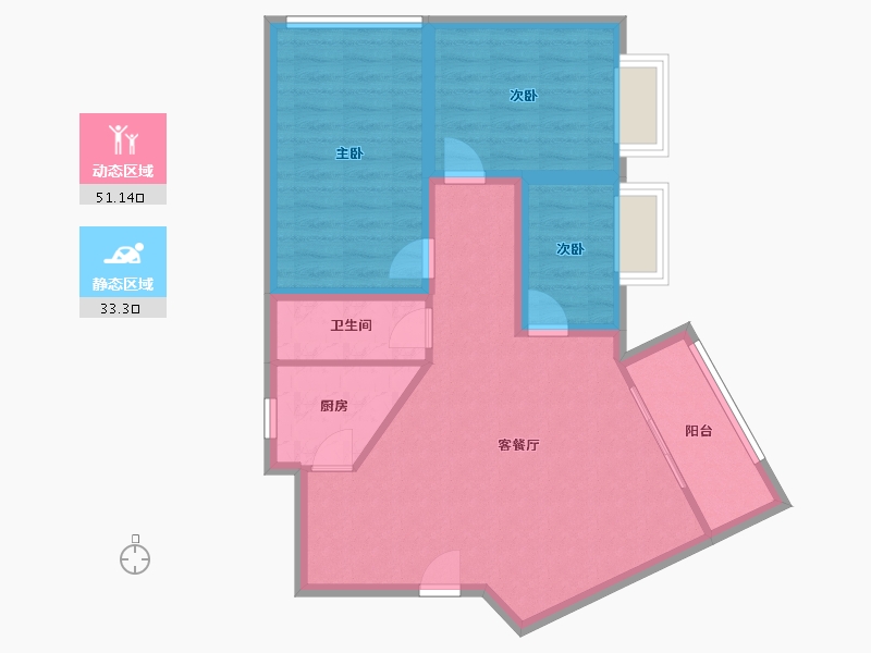 广东省-深圳市-荔林苑-75.62-户型库-动静分区