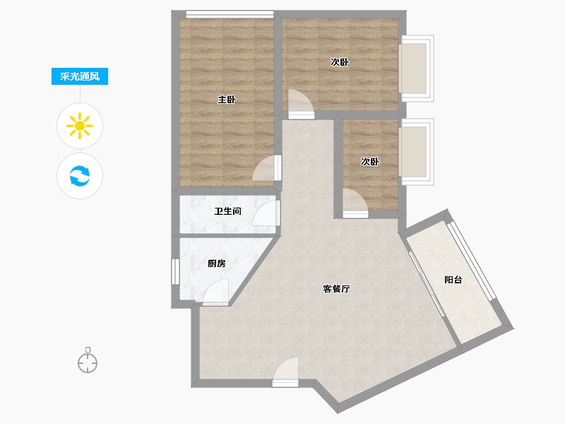 广东省-深圳市-荔林苑-75.62-户型库-采光通风