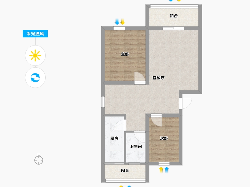 广东省-深圳市-锦林新居-60.07-户型库-采光通风