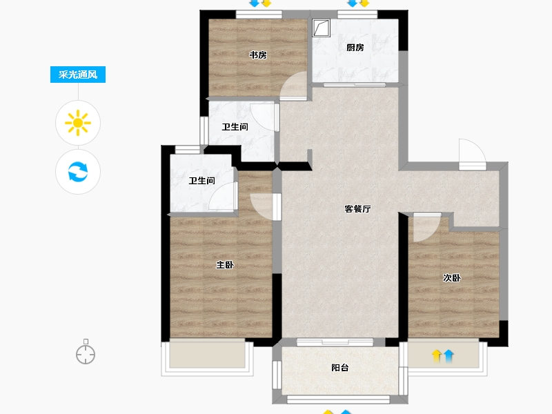 山东省-济南市-济南保利和唐悦色-83.20-户型库-采光通风