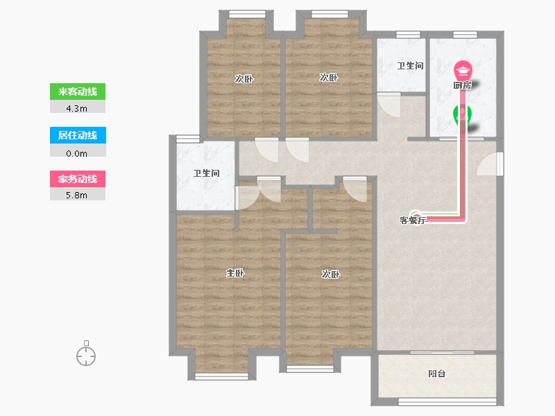 江苏省-苏州市-美澜花园-112.06-户型库-动静线