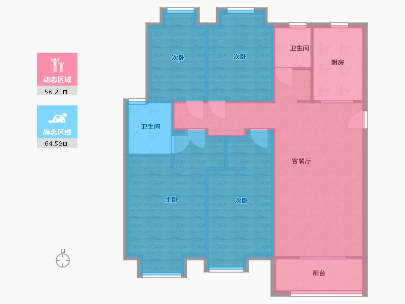 江苏省-苏州市-美澜花园-112.06-户型库-动静分区