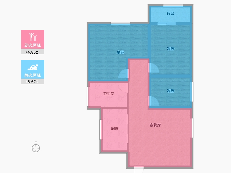 广东省-深圳市-明月花园-85.52-户型库-动静分区