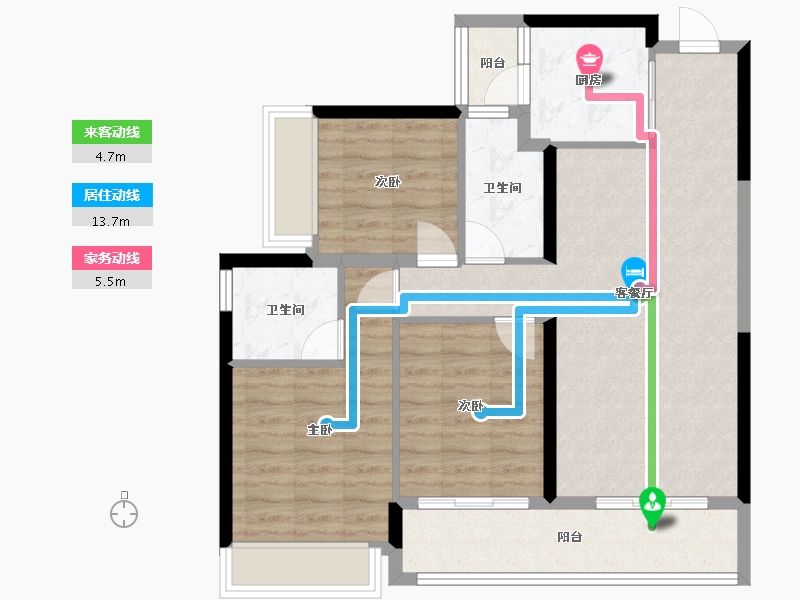 广东省-深圳市-龙光前海天境花园-90.00-户型库-动静线