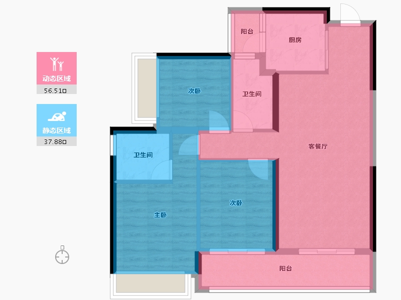 广东省-深圳市-龙光前海天境花园-90.00-户型库-动静分区