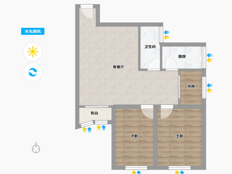 广东省-深圳市-艺丰花园(A区)-57.12-户型库-采光通风