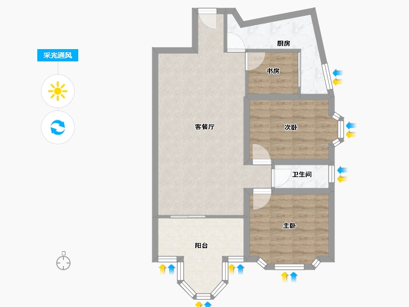 广东省-深圳市-碧华庭居-69.08-户型库-采光通风