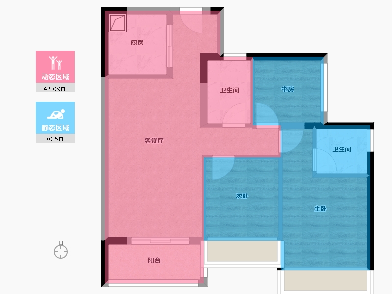 广东省-深圳市-缙山府-69.80-户型库-动静分区