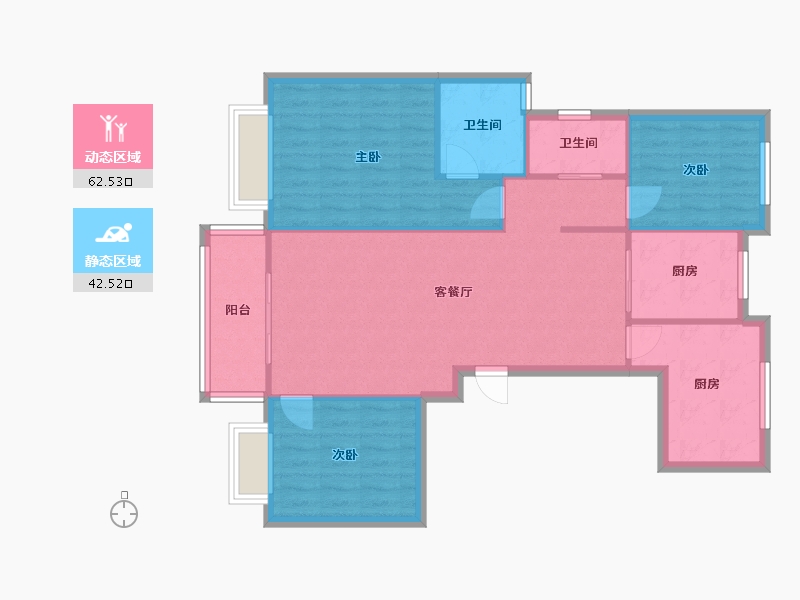 浙江省-绍兴市-宝龙世家-98.18-户型库-动静分区