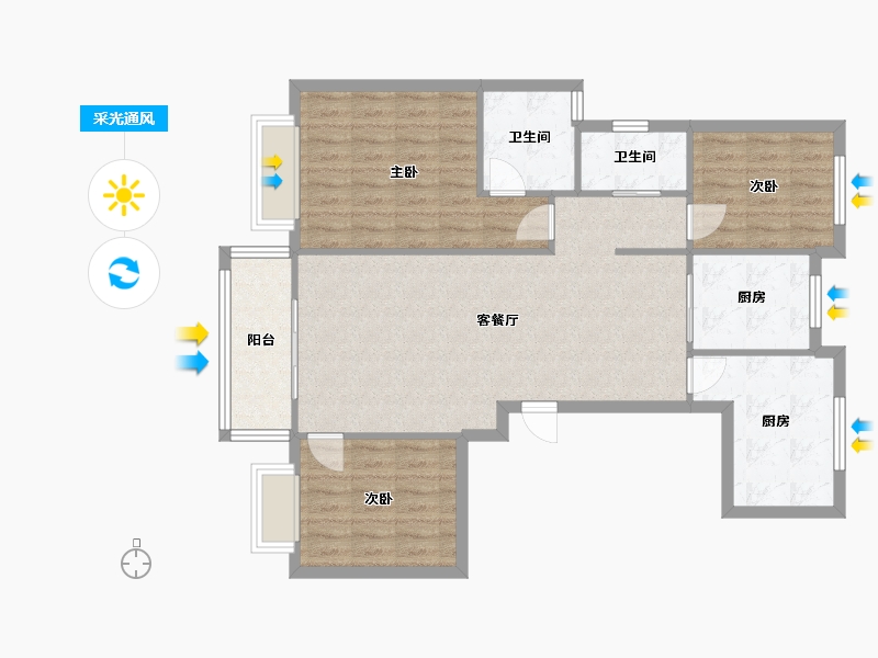 浙江省-绍兴市-宝龙世家-98.18-户型库-采光通风