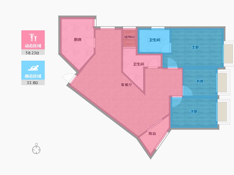 广东省-深圳市-赛格绿茵阁-82.06-户型库-动静分区