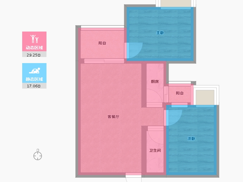 重庆-重庆市-江南水岸五组团-40.00-户型库-动静分区