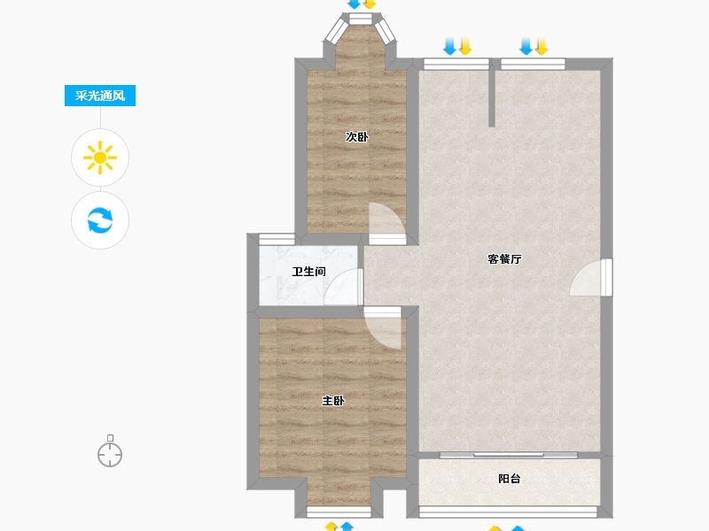 广东省-深圳市-新洲苑-60.06-户型库-采光通风