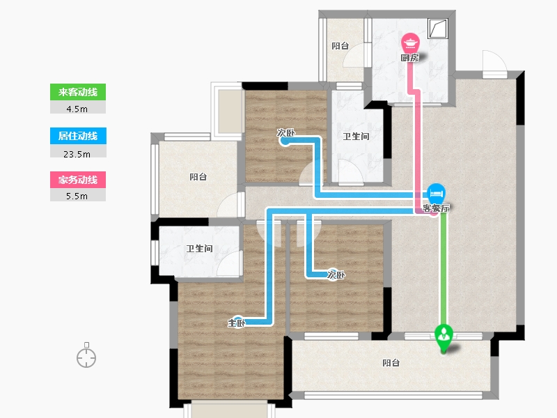 贵州省-铜仁市-麒龙印象江口-100.00-户型库-动静线