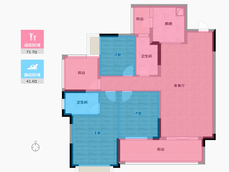 贵州省-铜仁市-麒龙印象江口-100.00-户型库-动静分区