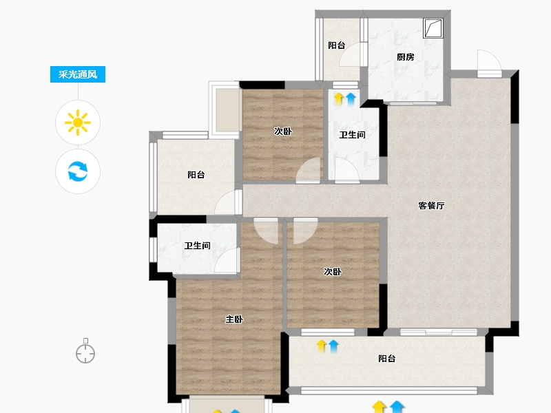 贵州省-铜仁市-麒龙印象江口-100.00-户型库-采光通风