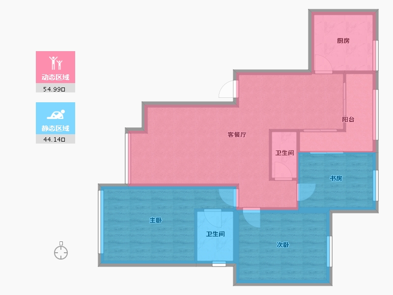 广东省-深圳市-侨香公馆-89.18-户型库-动静分区